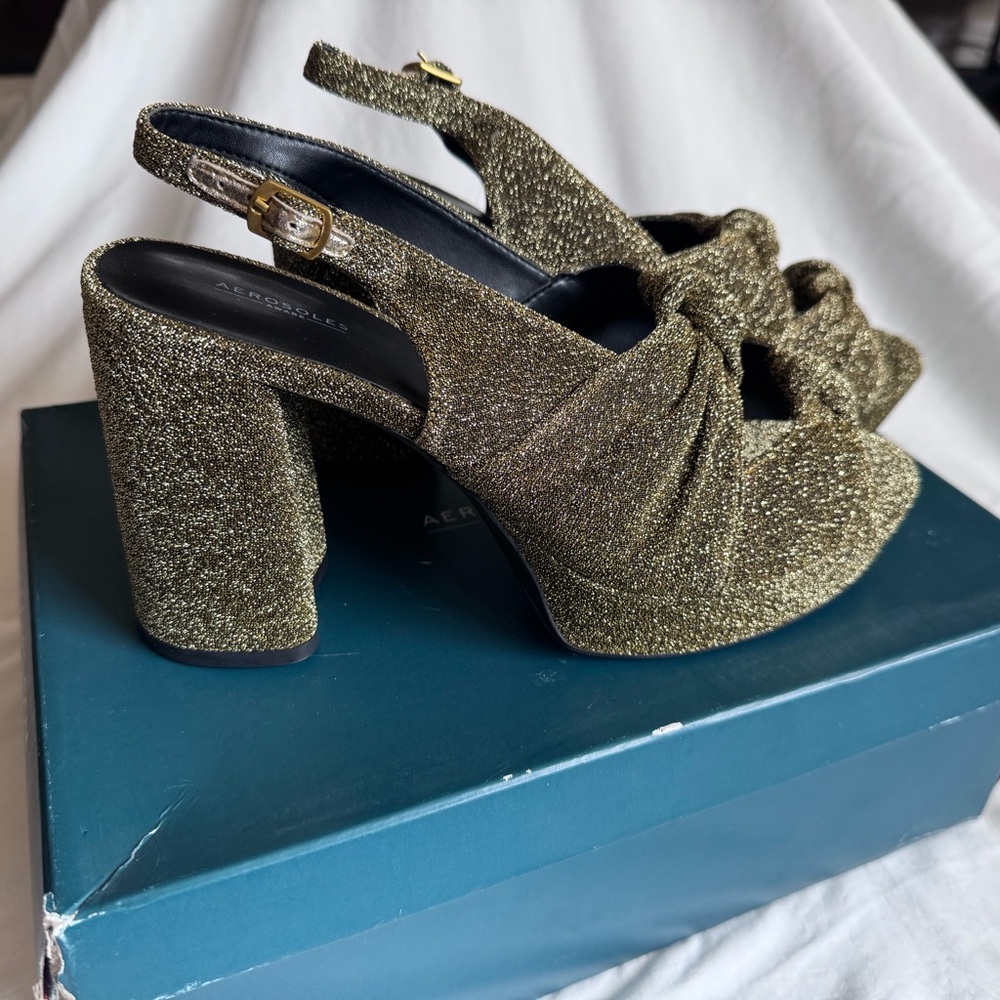 AEROSOLES Sparkling Gold Women's Heels